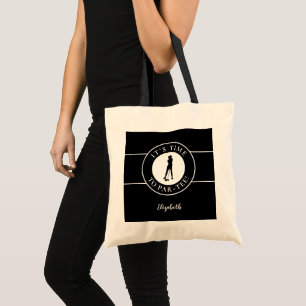 Bolso De Tela Golfista Divertido Par Tiempo de Salida Golf Negro