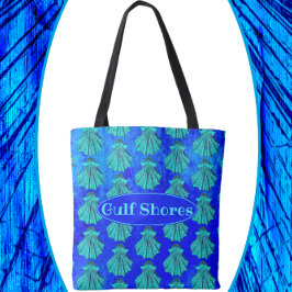 Bolso De Tela Golfo de Alabama Bonito Cubierta de Vieira Azul