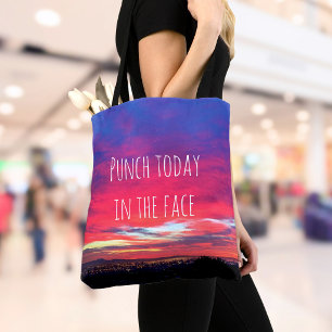 Bolso De Tela Golpe de sol azul rosado caliente hoy en la cara a