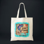 Bolso De Tela Gone Fishing custom name tote bag<br><div class="desc">Gone Fishing custom name tote bag by ArtMuvz Illustration. matching dad apparel, dad t-shirts, fathers day gifts for husband, father, Grandpa. Dad T-shirt, birthday gift and fishing apparel. To personalize click on "personalize this template" then edit the fields provided for your custom gift. You can add your name or add...</div>