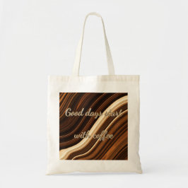 Bolso De Tela Good Days Start With Coffee Swirl Tote Bag - Perso