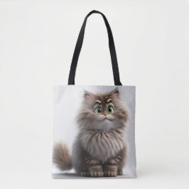 BOLSO DE TELA GOOFY SMILING GRIS TABBY PERSONALIZADO CAT