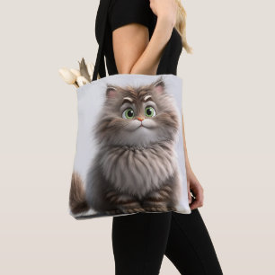 BOLSO DE TELA GOOFY SMILING GRIS TABBY PERSONALIZADO CAT