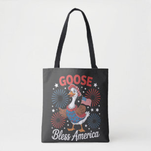 Bolso De Tela Goose Bless America Ganó Ave 4 De Julio