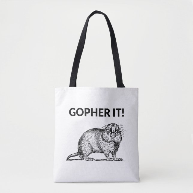 Bolso De Tela Gopher It Funny Gopher Pun (Anverso)