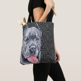 Bolso De Tela Gorge Cane Corsa Sobre El Fondo Del Patrón Gris