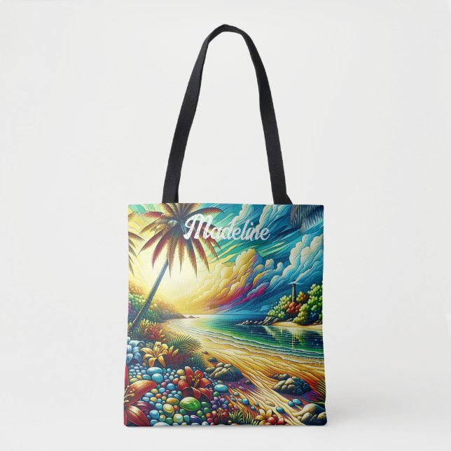 Bolso De Tela Gorgeous Ai Art | Belleza costera personalizada (Anverso)