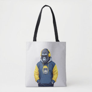 Bolso De Tela Gorila con Hoodie Funny Carácter Animal De Guay