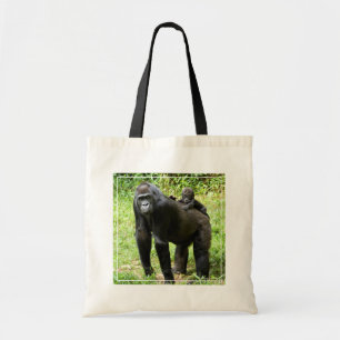 Bolso De Tela Gorila de la Lowland en la espalda de la madre
