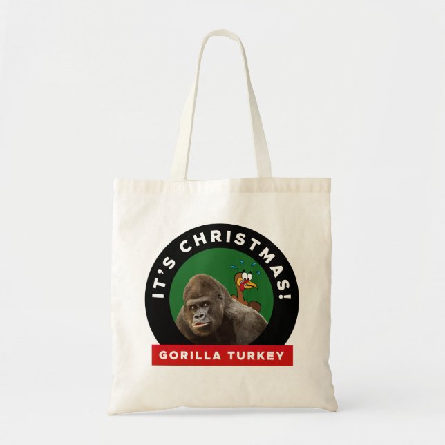 Bolso De Tela Gorila Navidades turcos Cena Pun (Frente)