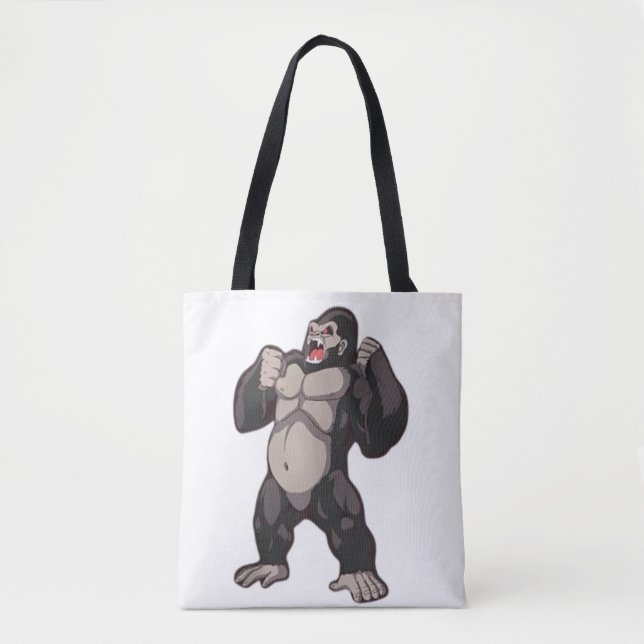 Bolso De Tela Gorila Rugiendo Simio Mono (Anverso)