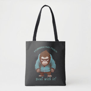 Bolso De Tela Gorila Stubborn Lidia Con Esto Es Agradable Gracio