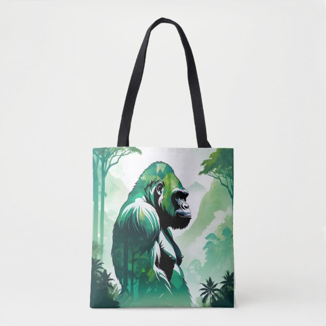Bolso De Tela Gorila Vida Silvestre Naturaleza Animal Selva (Anverso)