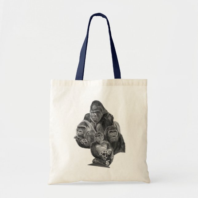 Bolso De Tela Gorilla Family Totebag (ゴリラ家族のトートバッグ）Gorilla Life (Frente)