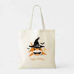 Bolso De Tela Gorra de bruja de tiburón de Halloween Tote Bag