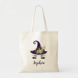 Bolso De Tela Gorra de bruja púrpura de Halloween personalizado