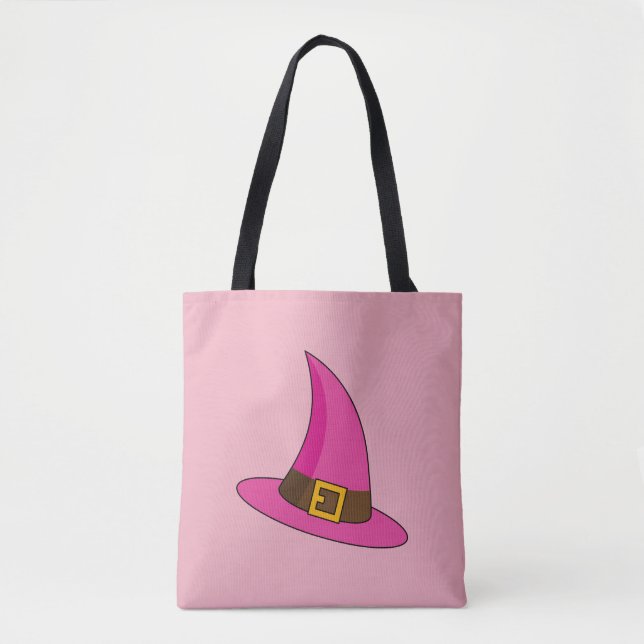 Bolso De Tela Gorra de bruja rosa (Anverso)