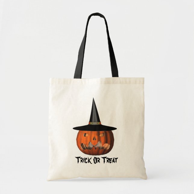 Bolso De Tela Gorra de la bruja de calabaza (Frente)