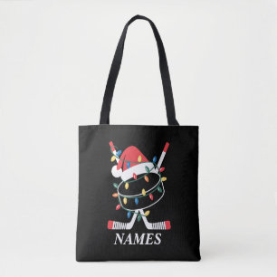 Bolso De Tela Gorra de Santa de Navidad con nombre personalizado