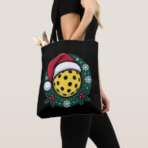 Bolso De Tela Gorra de Santa Pickleball Acebo Navidad Festejo Xm