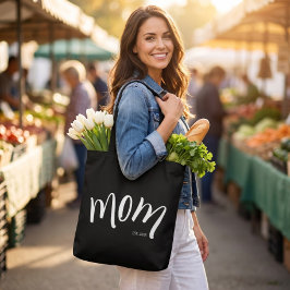 Bolso De Tela Gorras en negro y blanco Mamá Establecida Elegante