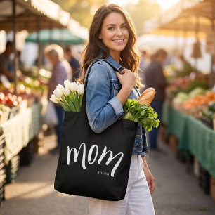 Bolso De Tela Gorras en negro y blanco Mamá Establecida Elegante