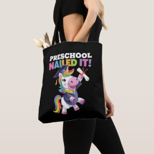Bolso De Tela Gorrito de Graduación de Unicornio Prescolar Lo Lo