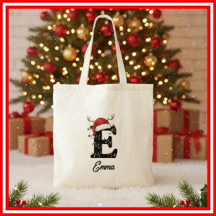Bolso De Tela Gorrito de Santa con Cuernos de Navidad para la Fa