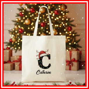 Bolso De Tela Gorrito de Santa con Cuernos de Navidad para la Fa