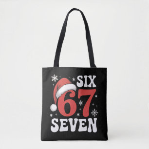 Bolso De Tela Gorro de Santa Navidad 67 Seis Siete Frases Divert