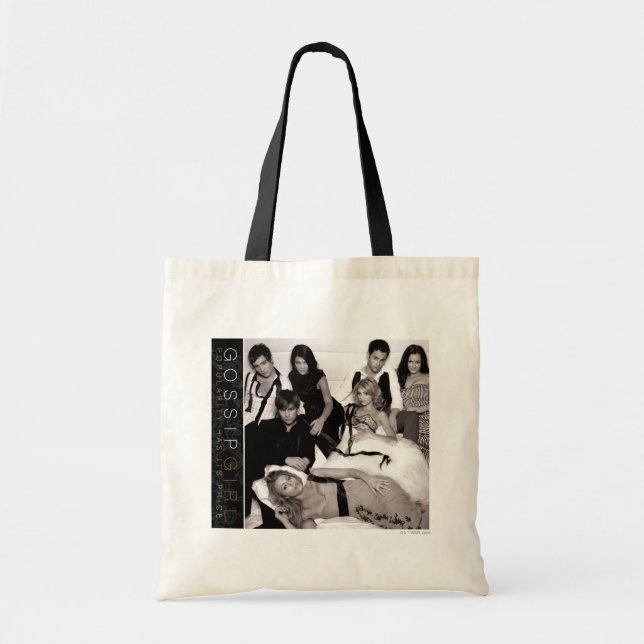 Bolso De Tela Gossip Chica Black and White Group Graphic (Frente)