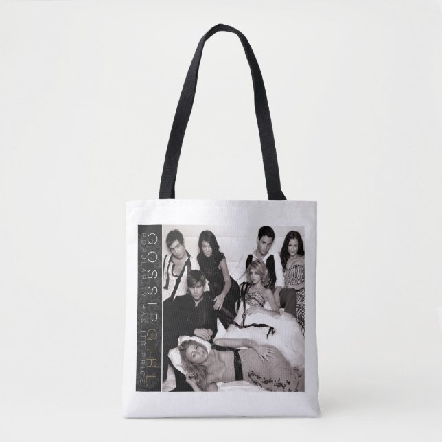 Bolso De Tela Gossip Chica Black and White Group Graphic (Anverso)