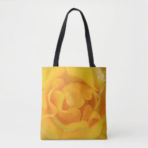 Bolso De Tela Gotas de agua de rosa amarilla romántica
