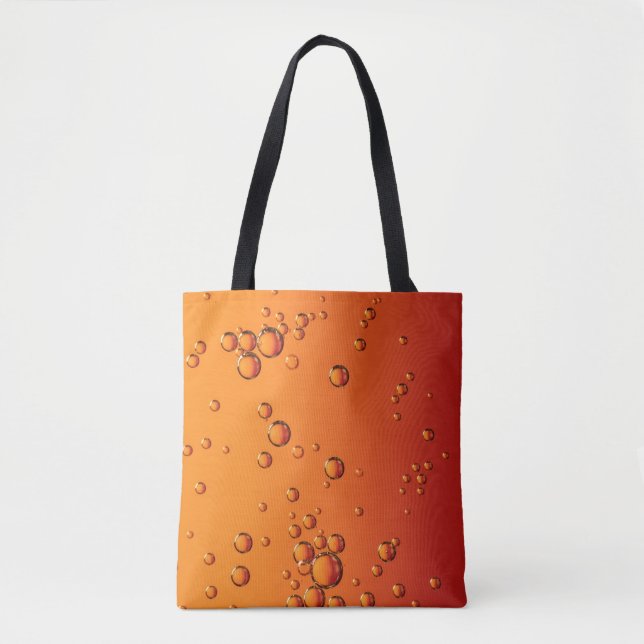 Bolso De Tela Gotas de agua en la superficie naranja (Anverso)