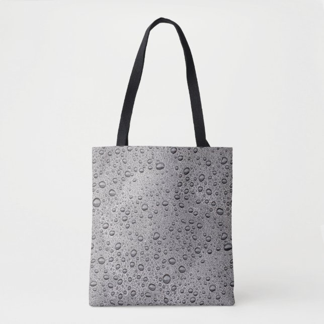 Bolso De Tela Gotas de agua gris (Anverso)