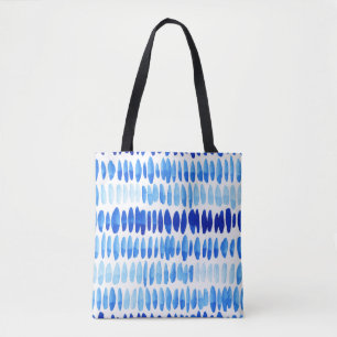 Bolso De Tela Gotas de lluvia azules: Abstracto de color de agua