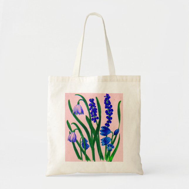 Bolso De Tela gotas de nieve y cilla (Frente)