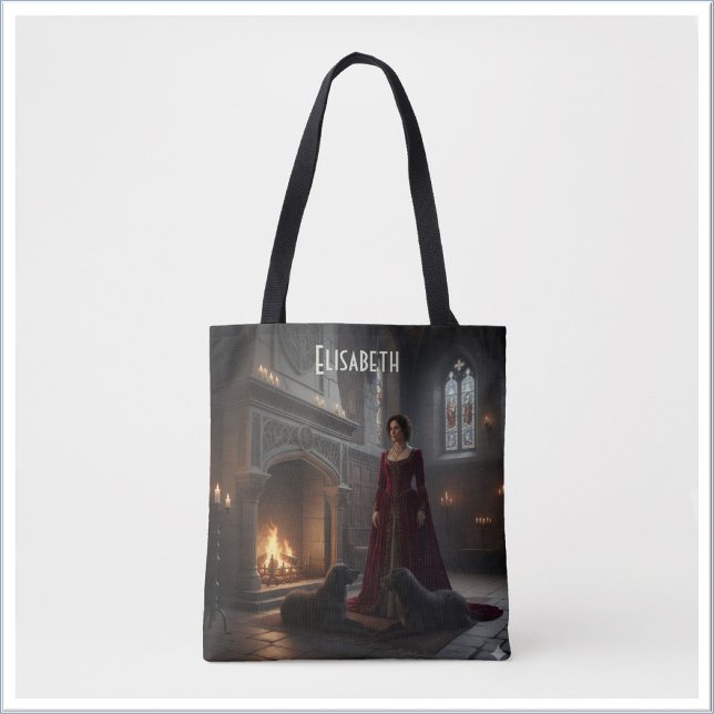 Bolso De Tela Gothic Medieval Maiden In Castle with Dogs (Subido por el creador)