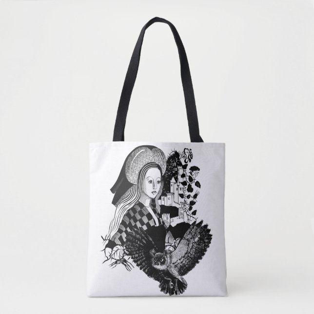Bolso De Tela Gothic Night Owl and woman (Anverso)