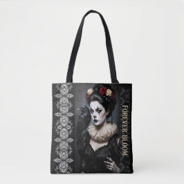 Bolso De Tela Gothic Rose Queen – Dark Romantic Art with Skeleto