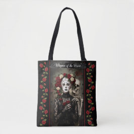 Bolso De Tela Gothic Rose Queen – Dark Romantic Art with Skeleto