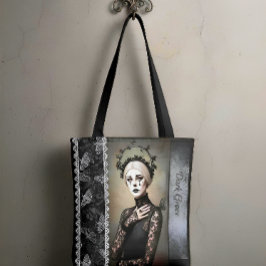 Bolso De Tela Gothic Rose Queen – Dark Romantic Art with Skeleto