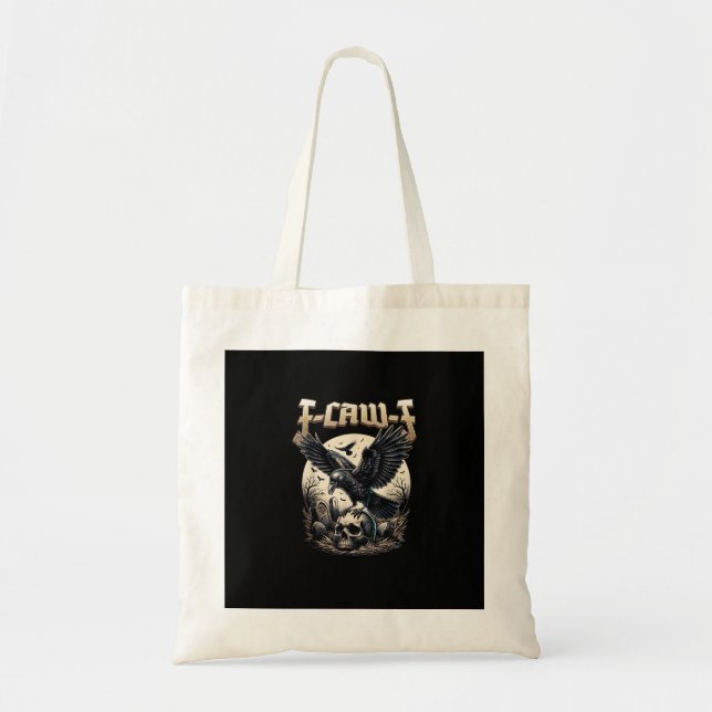 Bolso De Tela Gothic Skull F Caw F Crow Humor Graphic (Frente)
