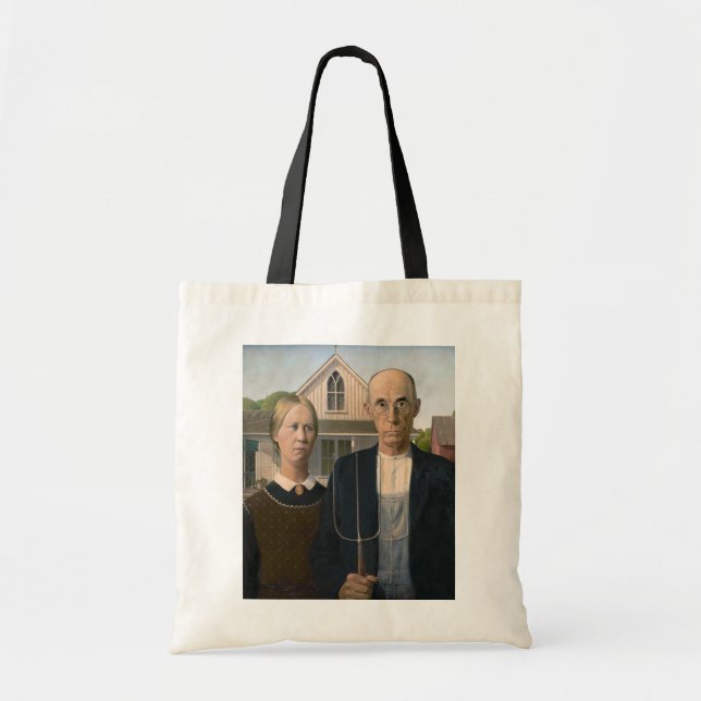 Bolso De Tela Gótico Americano: Pobre agricultor rural (Frente)