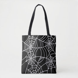 Bolso De Tela Gótico blanco y negro del Web de araña de