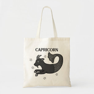 Bolso De Tela Gótico Capricornio Astrológico Rótulo Zodiaco Cump