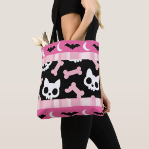 Bolso De Tela Gótico dulce Halloween Cat & Bat