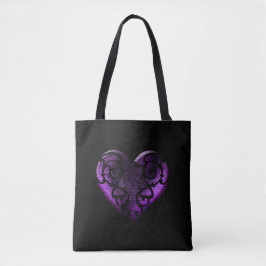 Bolso De Tela Gótico filigrí Corazón púrpura