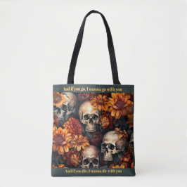 Bolso De Tela Gótico Oscuro Romance Lonely Day Skulls