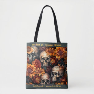 Bolso De Tela Gótico Oscuro Romance Lonely Day Skulls